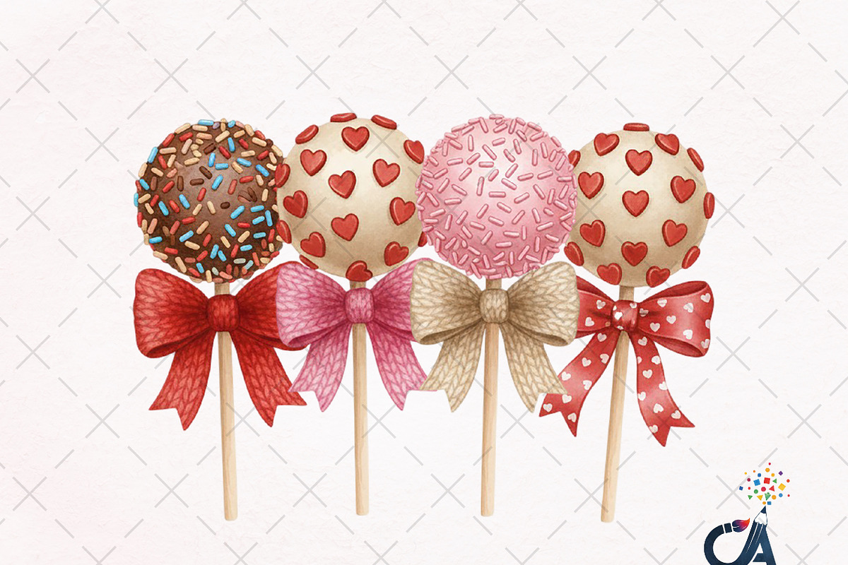 Faux Crochet Valentines Lollipop Png, an Illustration by Creative Art (Photo 1 of 6)