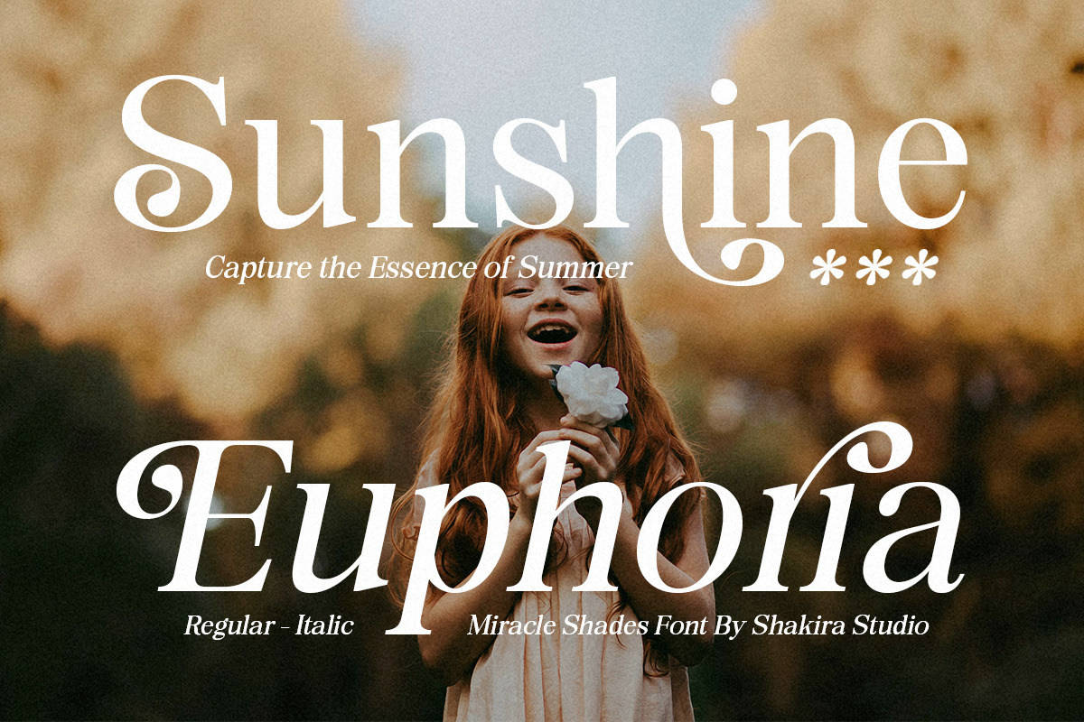 Miracle Shades - Modern Display, a Serif Font by Shakira Studio (Photo 5 of 10)