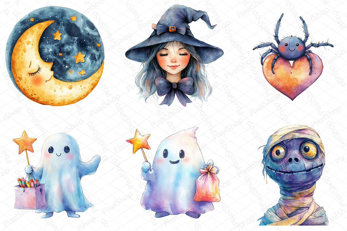 Kawaii Halloween Clipart Bundle, an Illustration by DreamPrint404 (Photo 4 of 5)
