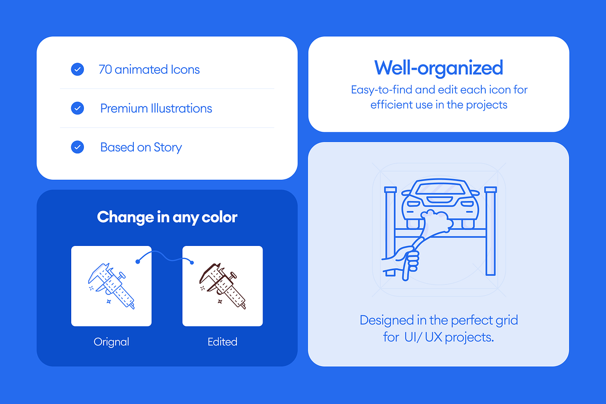 Animated Digital & Automotive Icons, an Outline Icon by Creative Stall (Photo 2 of 3)