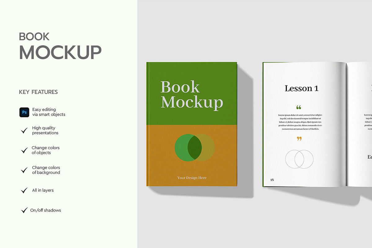 Open & Closed Book Cover Mockup