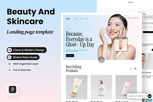 Beauty And Skincare Landing Page, a Landing Page Template by SLAB! Design