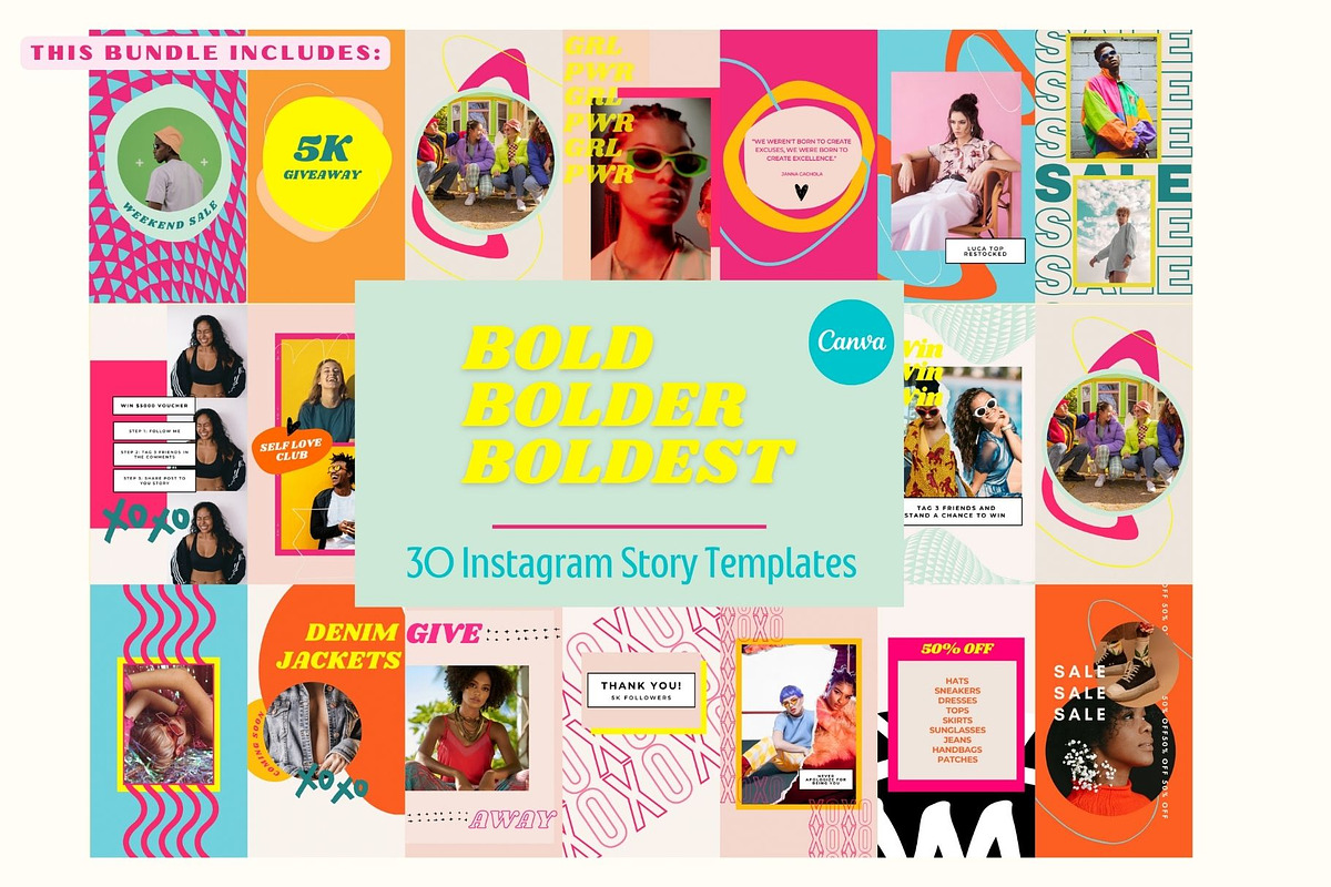 Boldest Instagram Templates CANVA, a Social Media Template by Hell Yeah ...