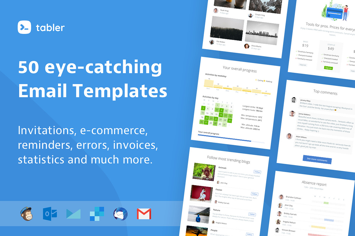 Tabler - 50 HTML Email Templates, an Email Template by codecalm