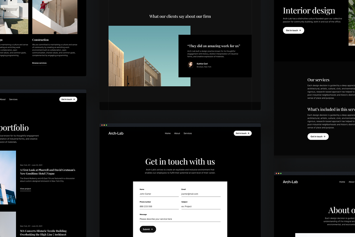 Arch-Lab Portfolio UI Kit, an UI Kit Template by Skaler Lab (Photo 3 of 6)