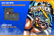 Zeus Thunder God Mascot Esport Logo, a Branding & Logo Template by FNR Graphics (Thumbnail 2 of 5)