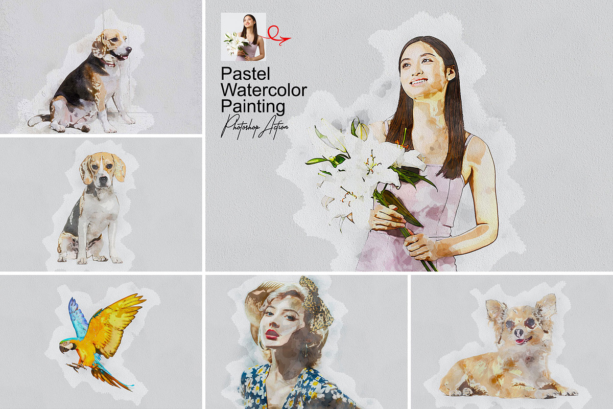 Pastel Watercolor Painting Photoshop, an Action Add-On by Photoshop Action (Photo 1 of 12)