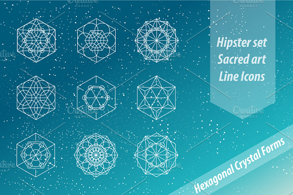 Sacred Geometry Shapes. Line Art.
