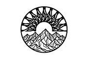 Mountain Sun Circle Design Bundle, an Illustration by Creativeshirt (Thumbnail 7 of 31)