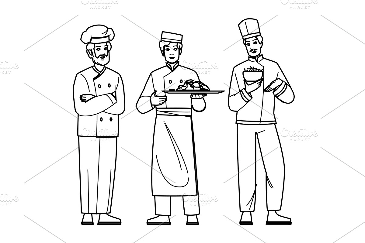 kitchen chef man vector, a Person Illustration by pikepicture