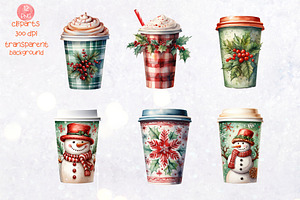 Christmas Hot Cocoa Watercolor PNG