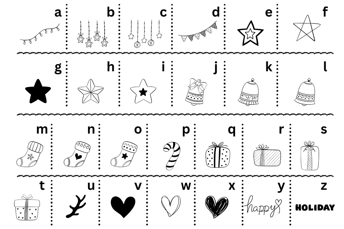 Fox Xmas Doodle Dingbat Font, a Symbol Font by Fox7 By Rattana (Photo 3 of 7)