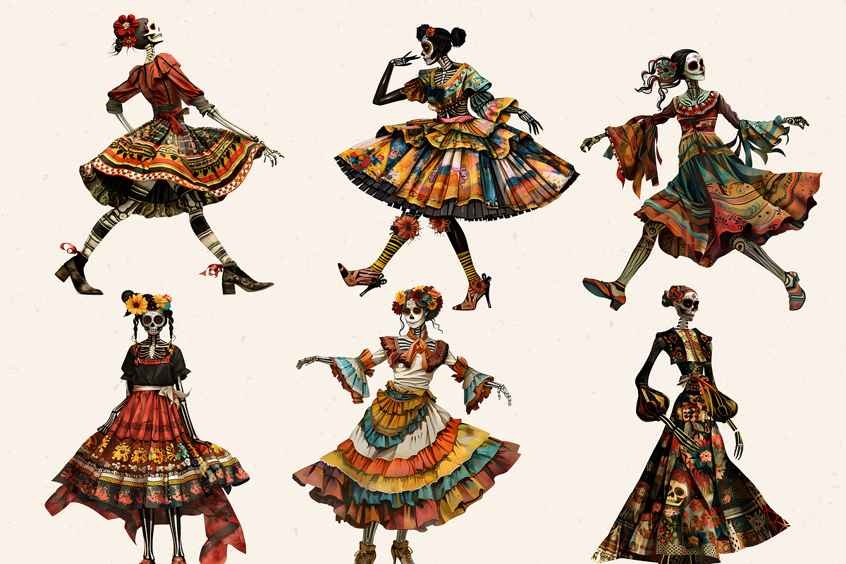 DAY OF THE DEAD CHARACTERS CLIPART, a Person Illustration by Daring Digies (Photo 2 of 8)