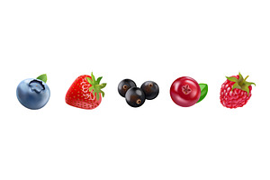Realistic isolated berries. 3d, a Food Illustration by Stock-Smart-Start