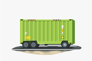 a cartoon cargo container delivering, a Transportation Illustration by IfH