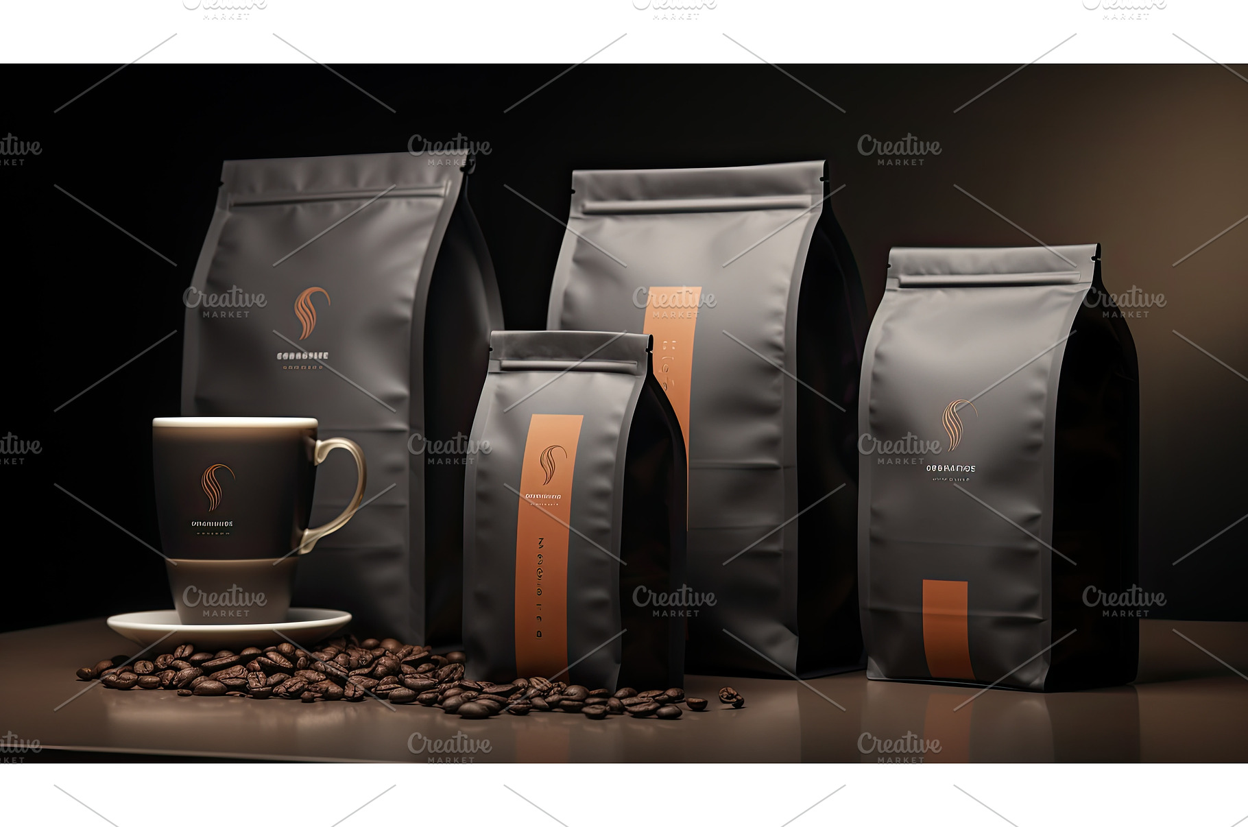 aroma coffee package ai generated, a Food & Drink Photo by pikepicture