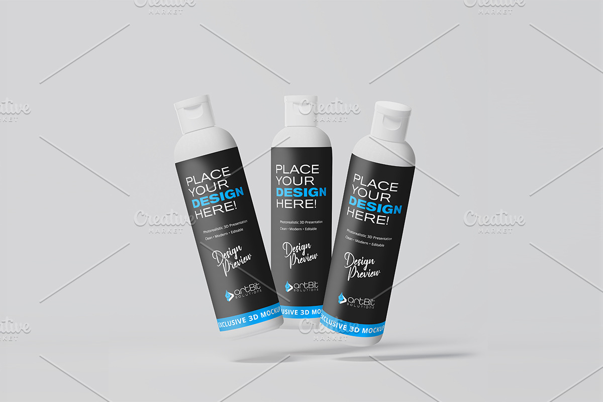 Cosmetic Bottle Mockup Set, a Cups & Container Mockup by artBit Design Studio (Photo 6 of 10)