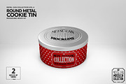 Metal Round Cookie Tin Mockup, a Cups & Container Mockup by INCDesign (Thumbnail 2 of 8)