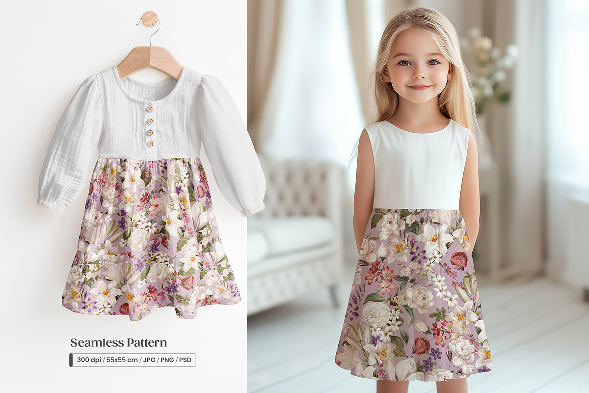 Petal Whisper Romantic Pattern, a Pattern Graphic by Yello_illustration (Photo 8 of 16)