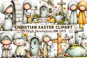 Christian Easter Clipart, an Illustration by Sublimation Artist