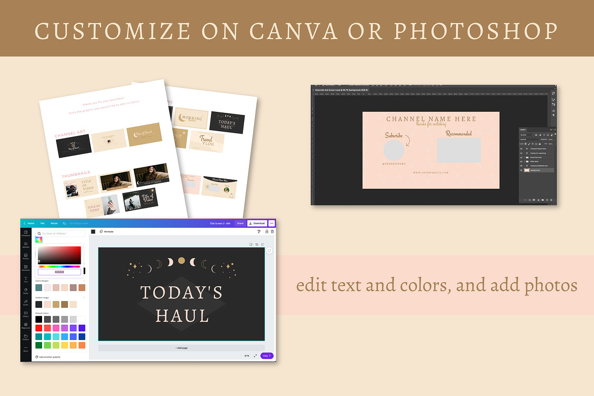 Youtube: Modern Magic Branding Kit, a Social Media Template by Liseno Designs (Photo 6 of 6)