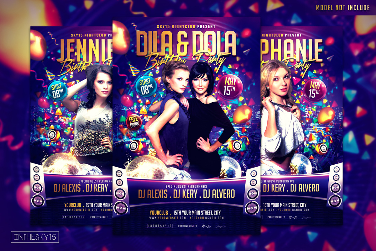 Special My Birthday Flyer Template, a Flyer Template by InTheSky15 (Photo 2 of 4)