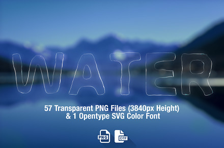 MS Water Color Font & PNGs, a Symbol Font by Creative Graphics