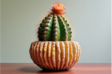 a short, round cactus in a