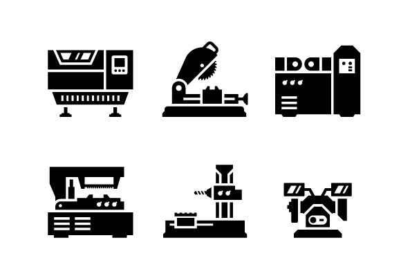 Set Icons Of Machine Tool