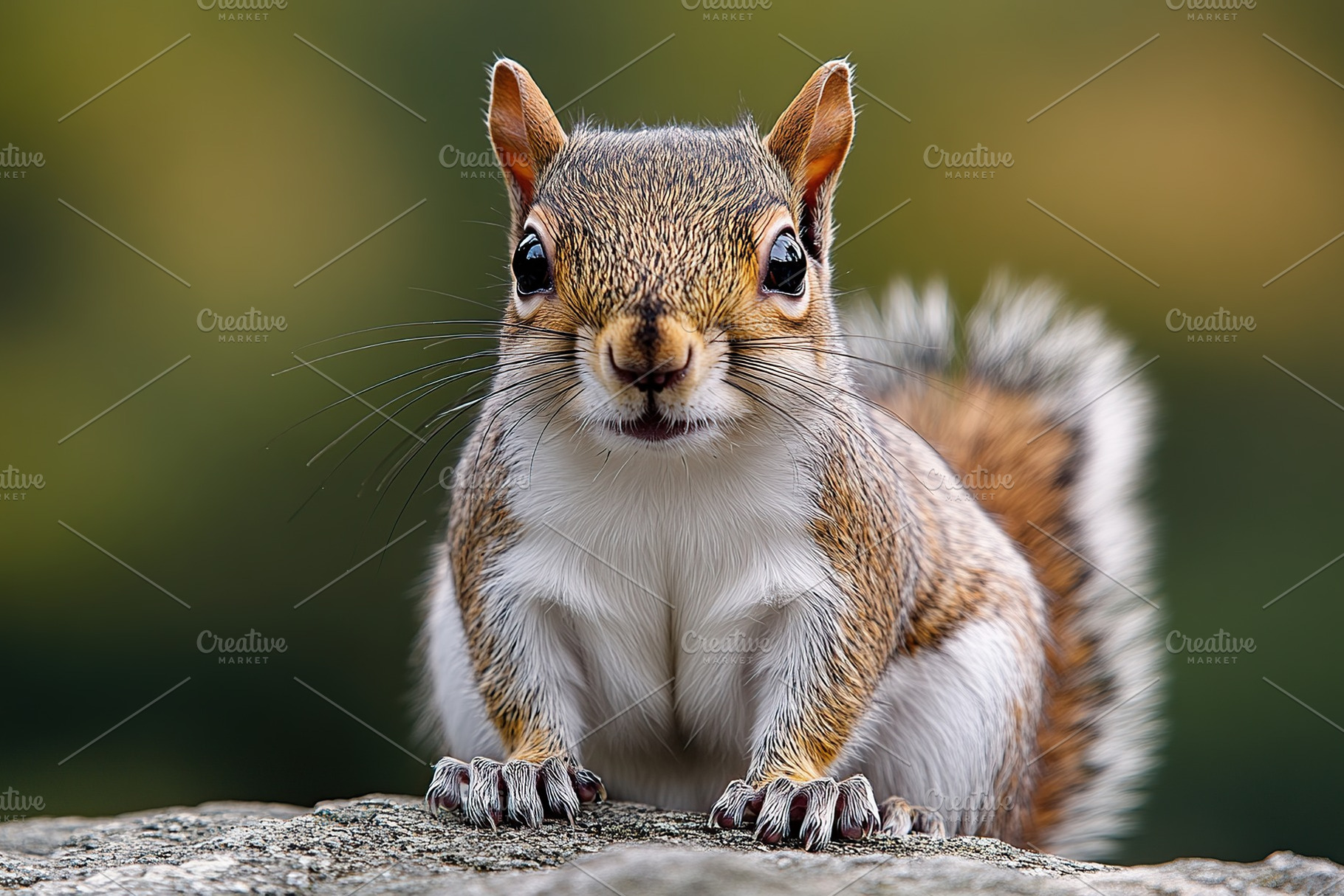 Cute squirrel sitting on tree branch, an Animal Photo by AlyaAnd