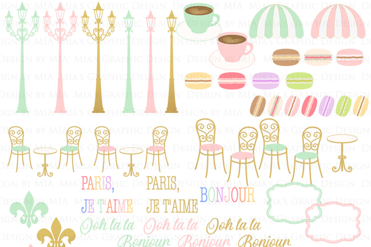 Parisian,Bonjour Paris,Eiffel Tower, an Illustration by Mia's Graphic Design (Photo 5 of 9)