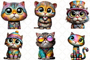 Quirky Cats Clipart Bundle, an Illustration by Black Bird Studio (Thumbnail 4 of 6)
