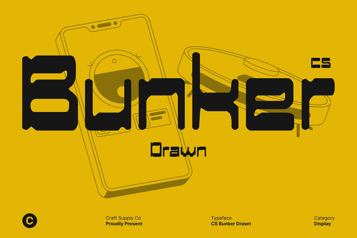 CS Bunker Drawn, a Sans Serif Font by Craft Supply Co. (Photo 1 of 8)