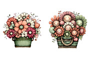 Watercolor spring flower basket PNG, an Illustration by SinaCreation (Thumbnail 8 of 11)