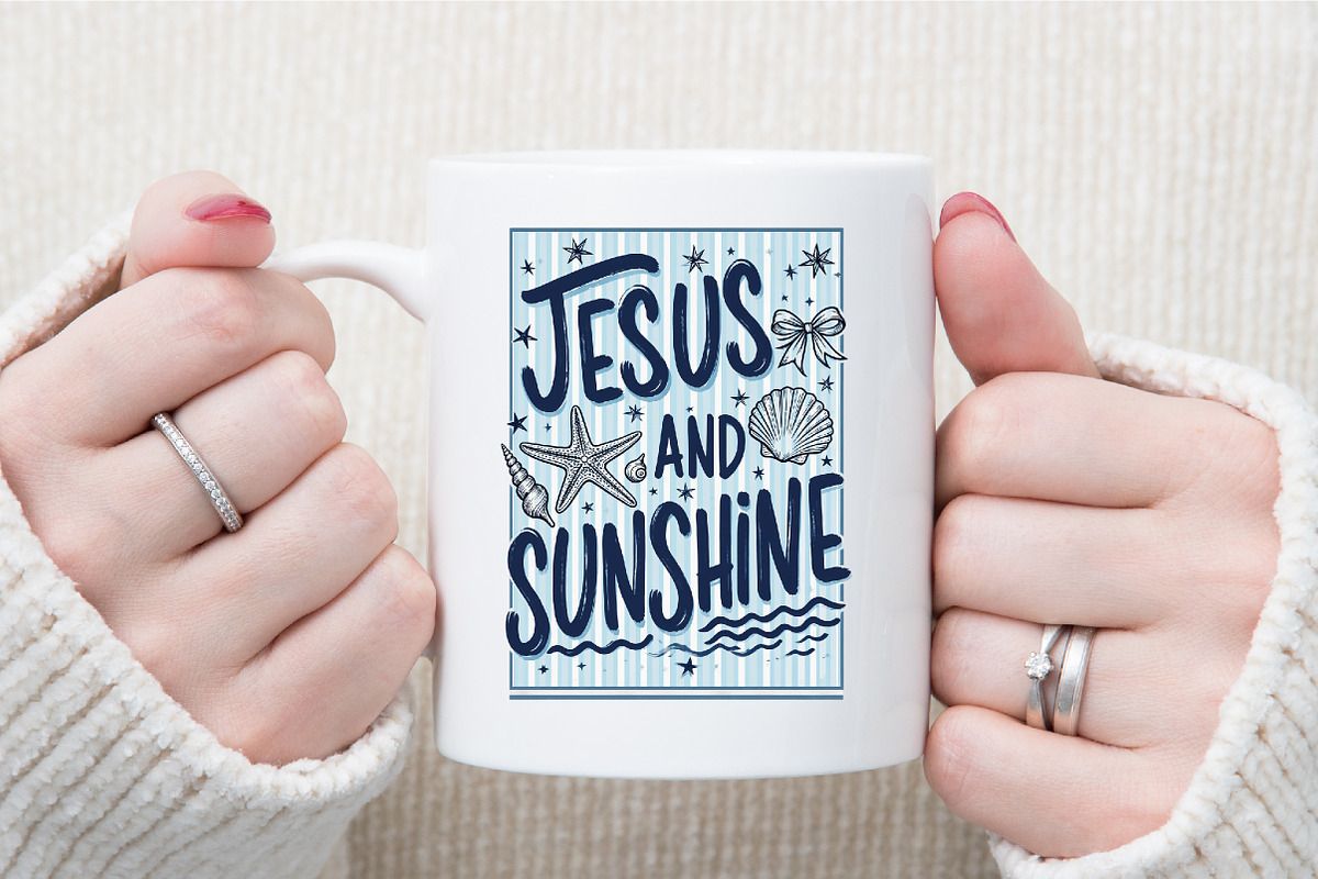Jesus and Sunshine Summer Beach PNG, a Seasonal Illustration by Sublimation Artist (Photo 7 of 9)