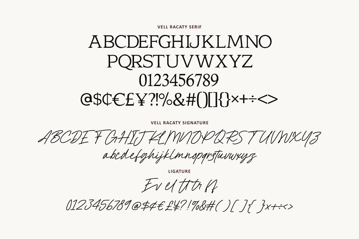 Vell Racaty Classic Luxury Font Duo, a Serif Font by Maulana Creative (Photo 4 of 7)
