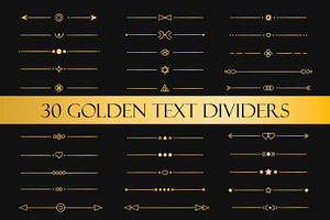 30 golden text dividers, an Object Illustration by Tati_Kli