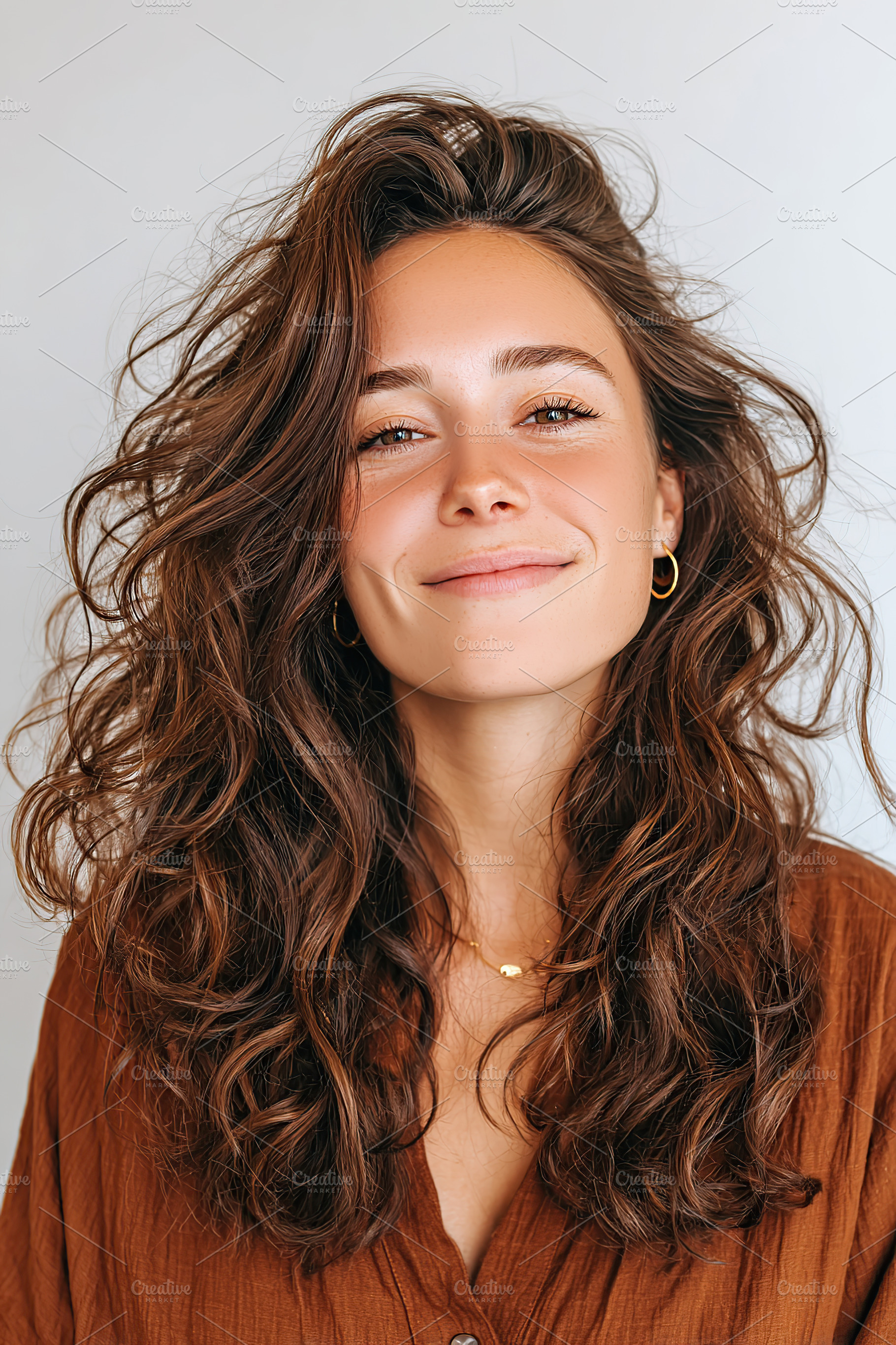 Woman with natural beauty smiling confidently in a casual setting during daytim, a Person Photo by AlyaAnd