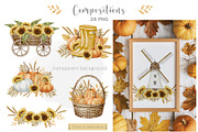 Autumn rustic watercolor - Fall set, an Illustration by Alisles (Thumbnail 4 of 12)
