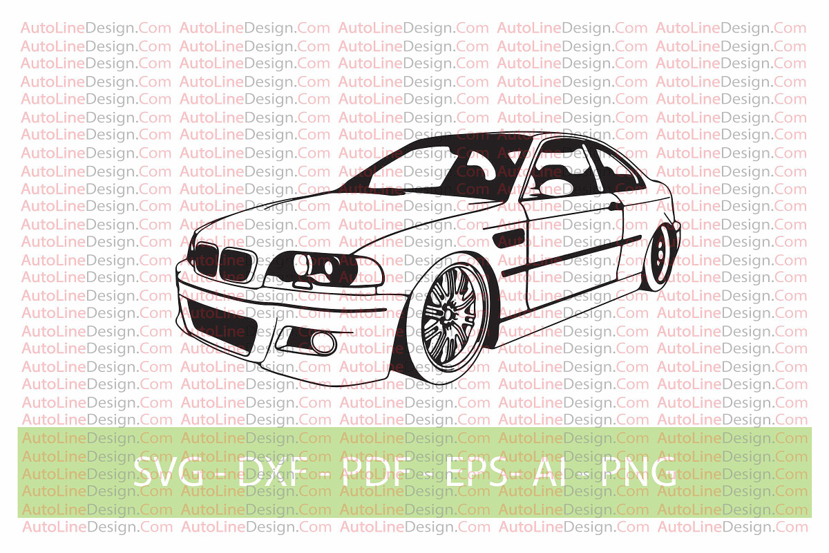 M3 E46 Drift Car Vector, a Transportation Illustration by AutoLineDesign