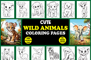 150 Baby Wild Animals Coloring Pages, a Brochure Template by Design Station (Thumbnail 1 of 5)