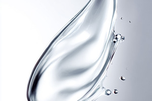 Water splash forming a graceful liquid drop, emphasizing freshne, a Photo by Studio ANNA
