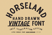 Horseland - Free Illustration Vector, a Sans Serif Font by Wasabib Studio (Thumbnail 1 of 9)