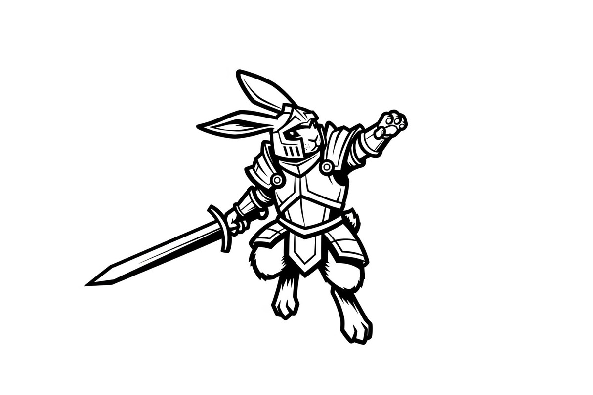 Warrior Bunny Knight Silhouette, an Illustration by jahid234 (Photo 29 of 49)