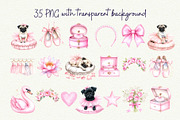 Pug Ballet Coquette Clipart, an Object Graphic by Anna Design Studio (Thumbnail 2 of 9)