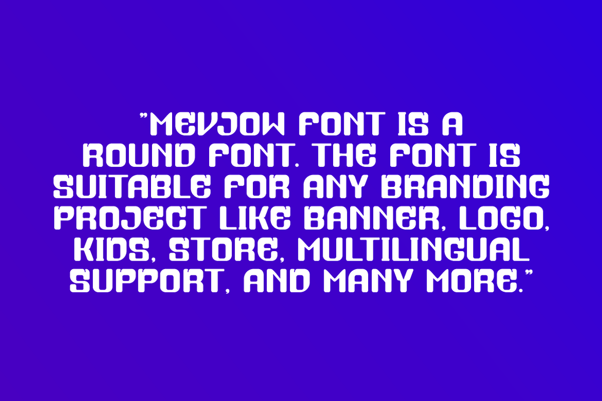 Mevjow - Round Font, a Sans Serif Font by Iqsiart Studio (Photo 4 of 6)