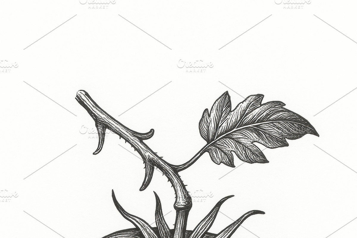 20 Botanical Vegetables Vintage Ink, a Food Illustration by Virgo Studio (Photo 2 of 8)