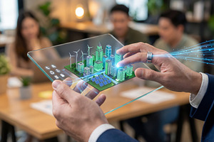 Smart city hologram, a Technology Photo by Shootdiem