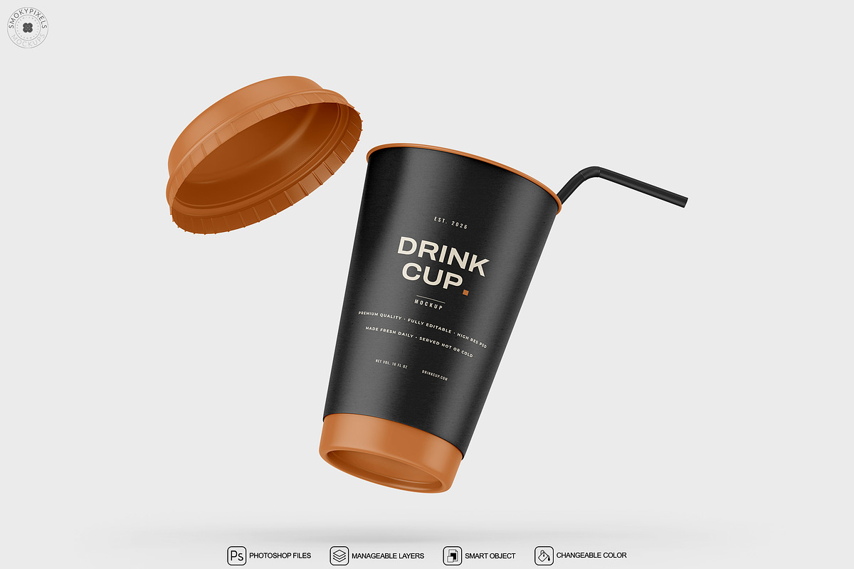 Paper Drink Cup Mockup Set, a Cups & Container Mockup by SmokyPixels (Photo 4 of 5)