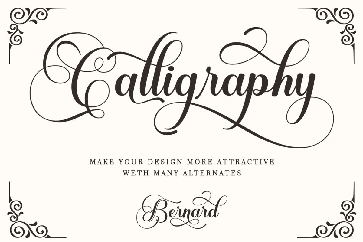 Bernard Script, a Script Font by Strong.co (Photo 4 of 9)